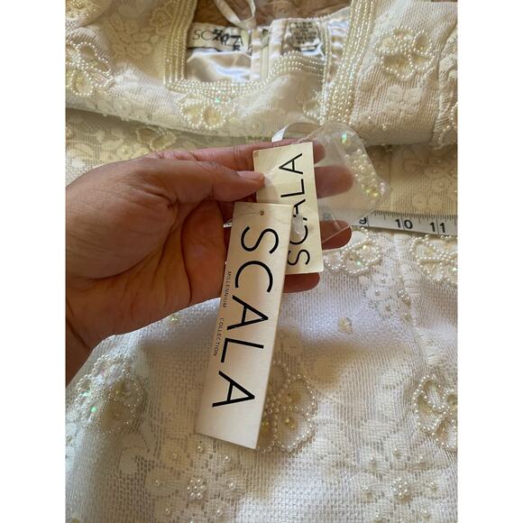 NWT vintage square neckline beaded maxi gown wedding prom xs - Picture 8 of 9